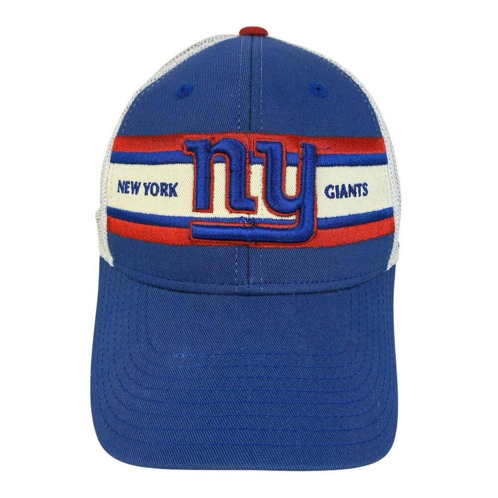 New York Giants Reebok Hat Cap Fitted Mesh S/M BlueRed NFL Football Team Apparel
